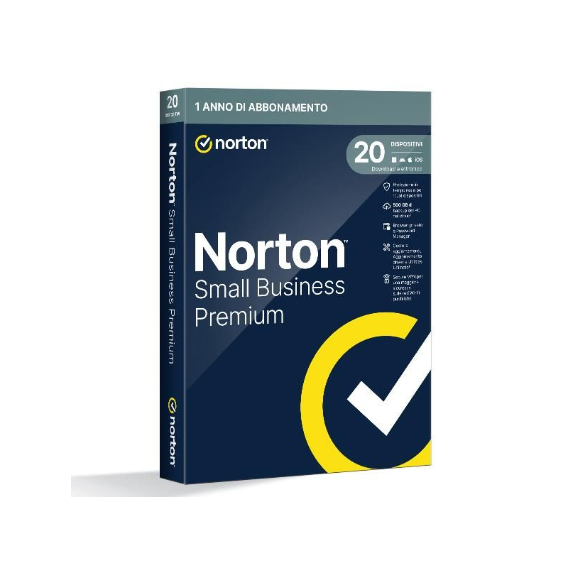 Norton Small Business Premium - 500GB It 1 Utente 20 Dispositivi 12 Mesi Box