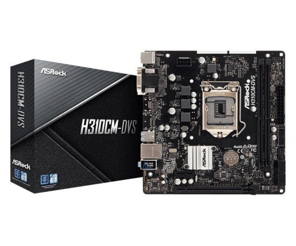 Asrock Scheda Madre H310CM-DVS 2xDDR4 4xSATA USB3.1 VGA/DVI