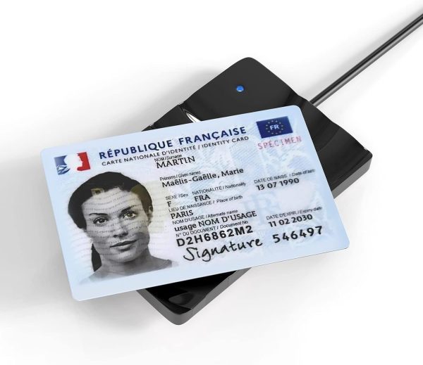 Elexlinco NFC Contactless Smart & EID Card Reader, Funziona con ISO14443A/B