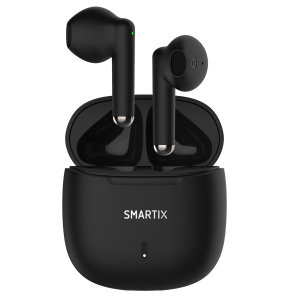 ATLANTIS SMARTIX TWS SM60-FI9-B BT v5.3 custodia con funzione di ricarica include battery bank da 300mA Nero