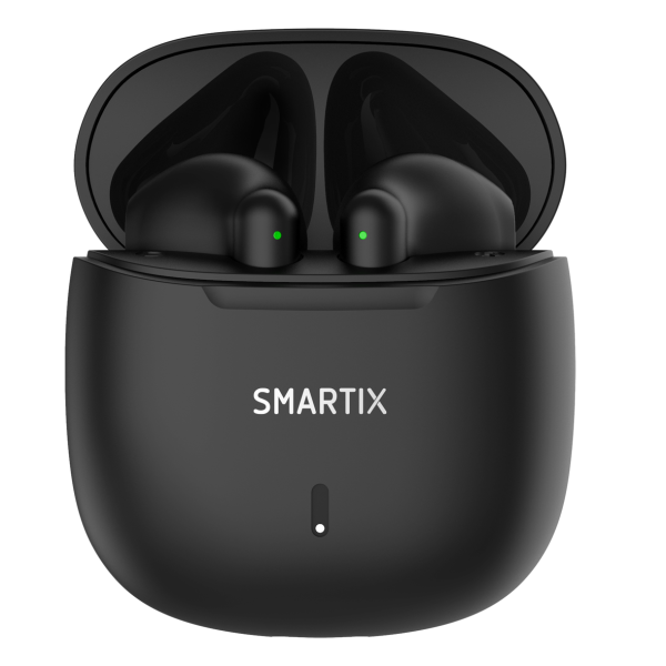 ATLANTIS SMARTIX TWS SM60-FI9-B BT v5.3 custodia con funzione di ricarica include battery bank da 300mA Nero - immagine 4